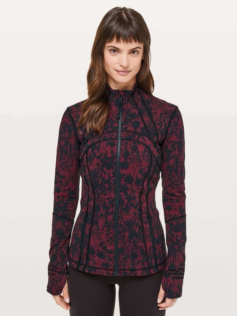 LULULEMON size 8 Define Jacket Scatter Blossom Jacquard Garnet